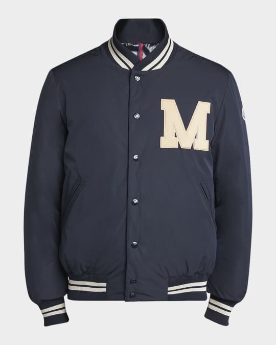 Moncler Men's Lateltin Padded Varsity Bomber Jacket | Neiman Marcus