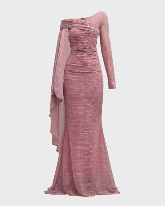talbot runhof metallic dress Talbot Runhof Women's Sequined Metallic Jersey Gown - Billiard