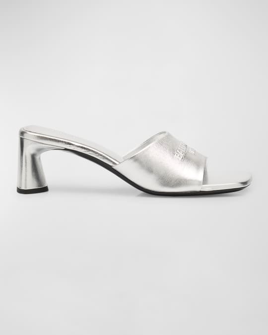 サンダル・ミュール BALENCIAGA White leather Duty Free slippers Duty Free leather slides in white - Balenciaga | Mytheresa
