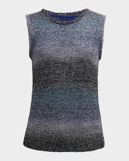 Metallic Ombre Paillette Knit Tank Top