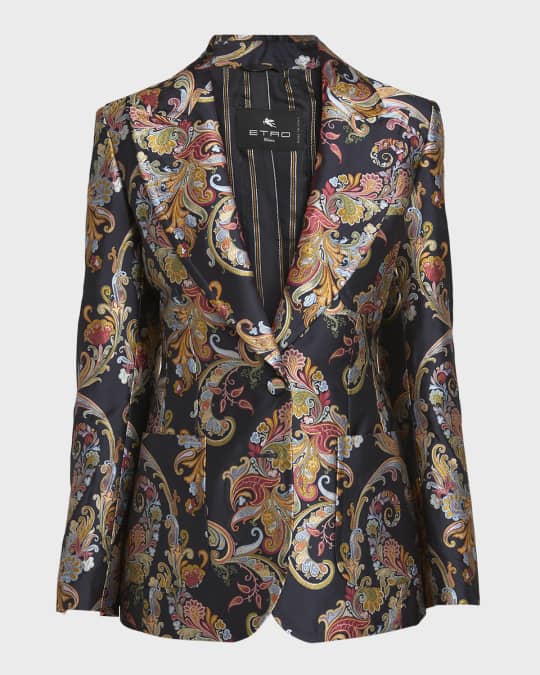 Etro Floral Brocade Single-Breasted Blazer | Neiman Marcus Etro Floral Brocade Single-Breasted Blazer | Neiman Marcus