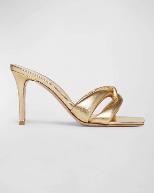 Gianvito Rossi Metallic Twist Stiletto Mule Sandals Neiman Marcus