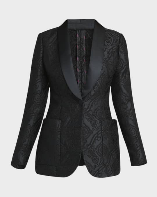 Scroll Jacquard Tuxedo Jacket