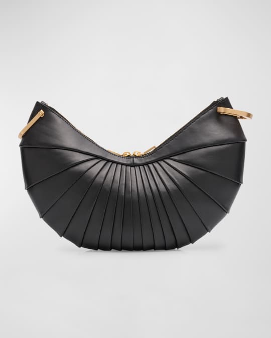 Ubah Shell Leather Clutch Bag