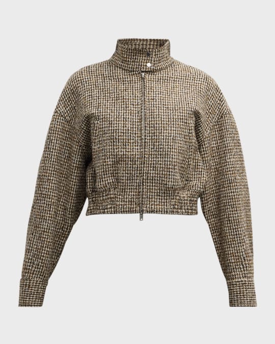 魅力の A.L.C. Harrison Stand-Collar Houndstooth Jacket | Neiman Marcus ジャケット・アウター