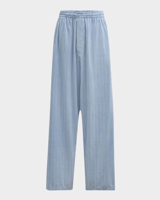 Balenciaga Men's Large Striped Pajama Pants | Neiman Marcus