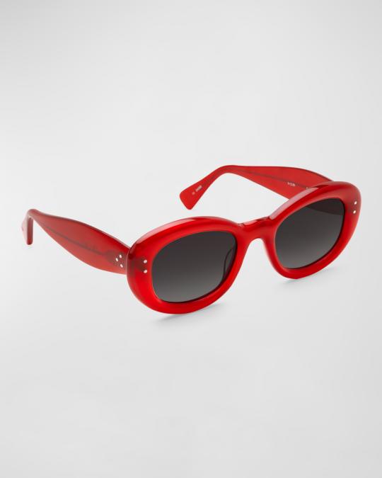 KREWE \'Margaret\' Acetate Sunglasses
 - excellent condition Krewe Margaret Cherry Red Acetate Oval Sunglasses Gradient  main image 4