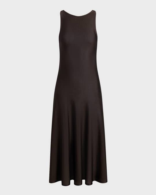 Khaite Hencil Sleeveless Semi-Sheer Knit Midi Dress | Neiman Marcus
