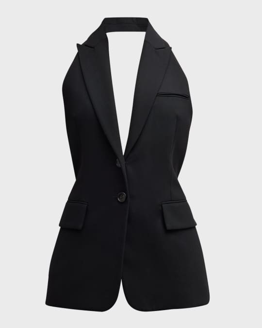 Alexa Single-Breasted Halter Vest