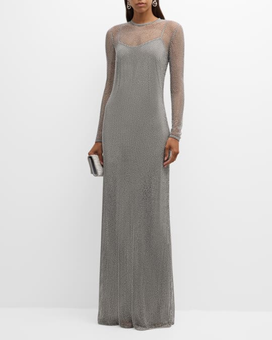 Ralph Lauren Crystal Embellished Gown with Slip Neiman Marcus