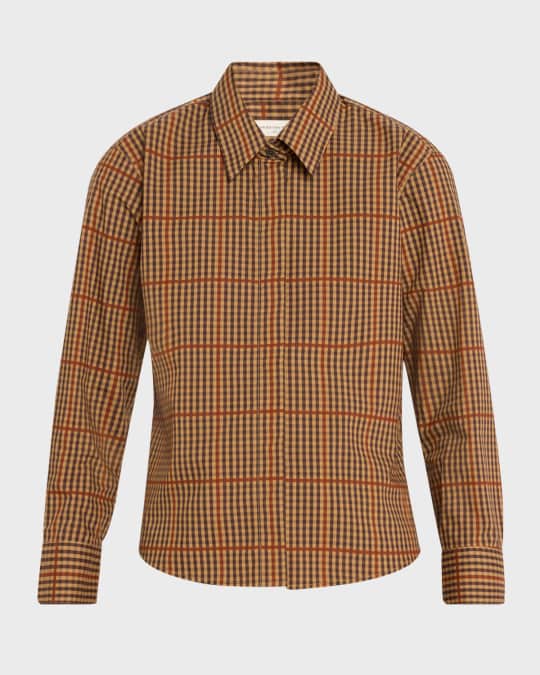 Dries Van Noten Clavini Check Button-Down Shirt | Neiman Marcus