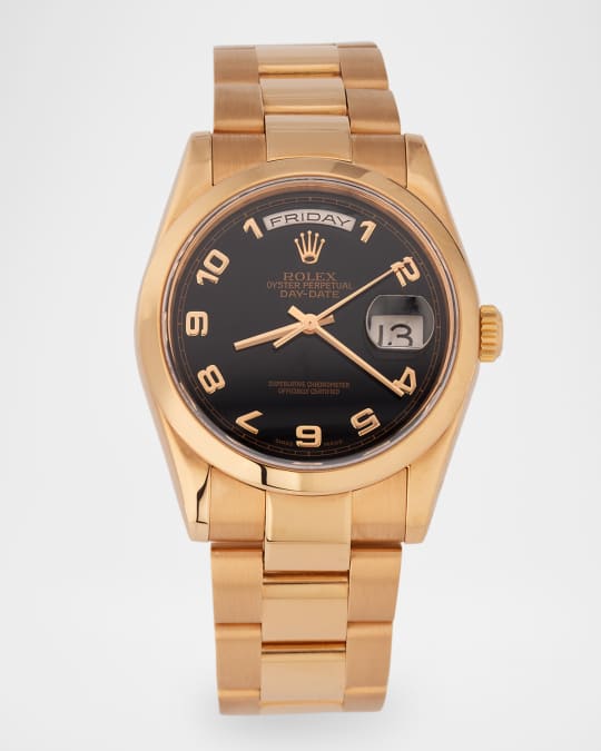 Men's Rolex 18K Rose Gold Oyster Perpetual Day-Date 36mm Vintage 2000 Watch 