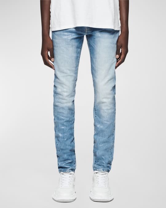 PURPLE Men's Skinny Coated Jeans | Neiman Marcus