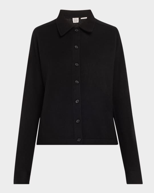 Cashmere Knit Button-Front Cardigan