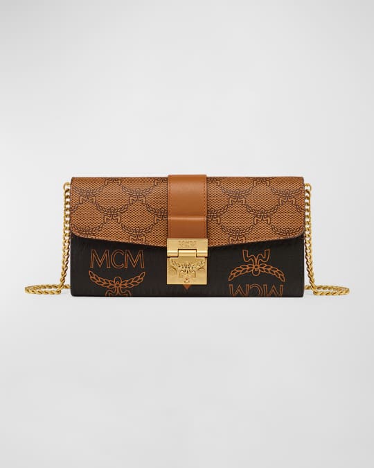 [MCM]★Tracy Leather Vicetos Mix Chain Wallet Large Tracy Chain Wallet in Visetos Black | MCM ®US