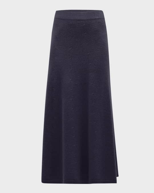 Emporio Armani Wool-Cashmere Knit Midi Skirt | Neiman Marcus