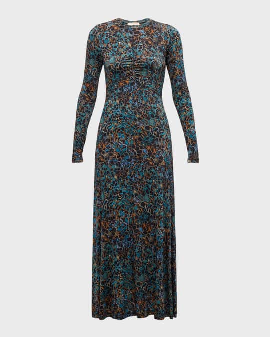 ulla johnson jersey dress Ulla Johnson Koa Jersey Ruched Front Turtleneck Dress– Gallery Couture