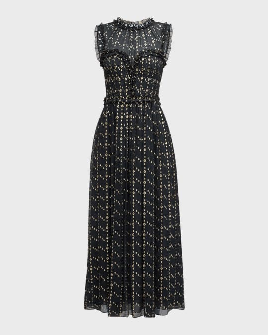 Ulla Johnson Kasia Paisley Ruffled Maxi Dress | Neiman Marcus
