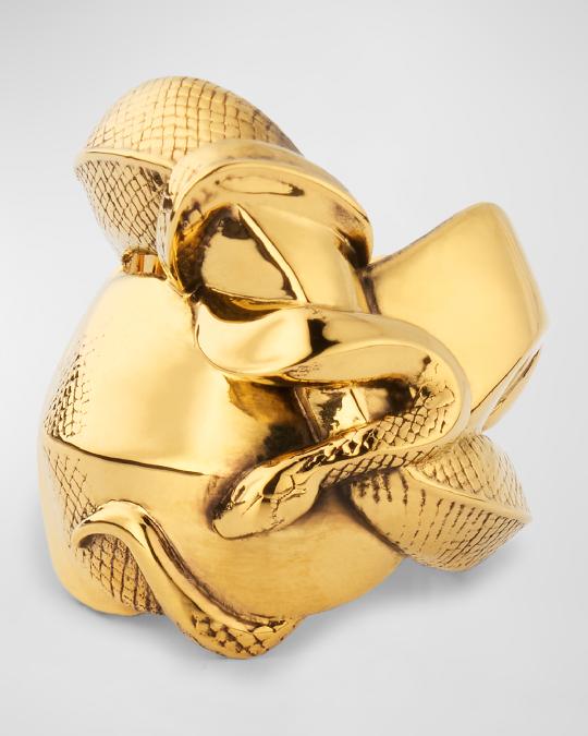 McQueen Gold-Plated Snake Ring | Neiman Marcus