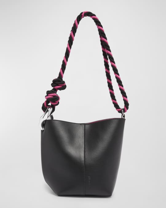 Corner Small Smooth Leather Bucket Bag