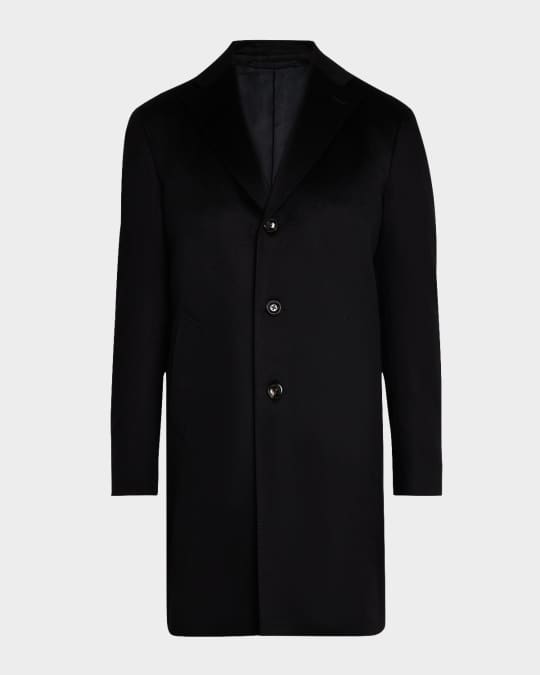 Men's Solid Cashmere Topcoat