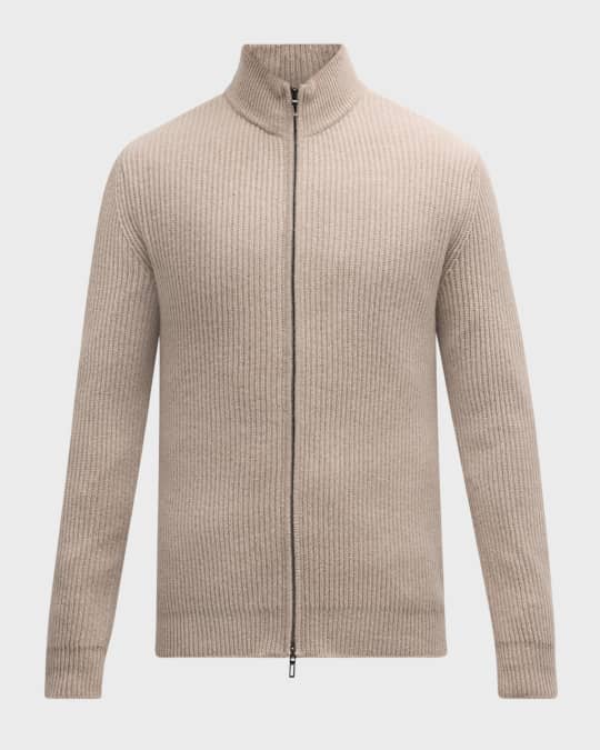 Men's Ribbed Full-Zip Sweater