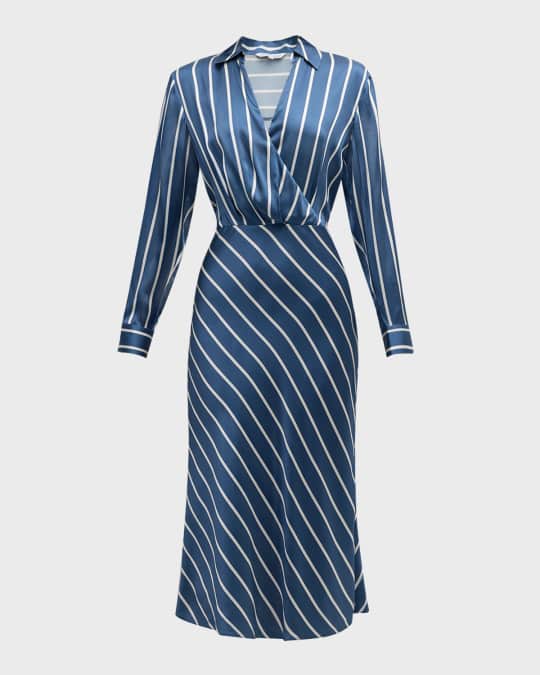Otis Stripe Long-Sleeve Midi Dress