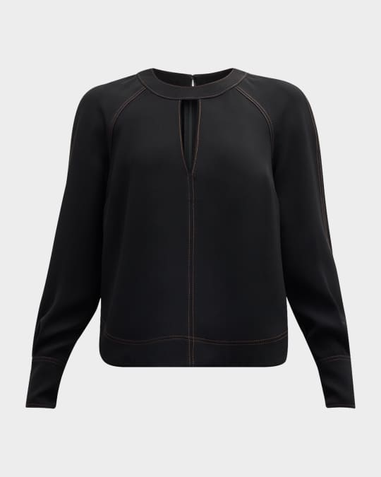 Tena Long-Sleeve Cut-Out Top 