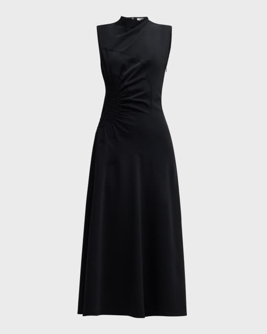 Kaia Gathered Sleeveless Midi Dress