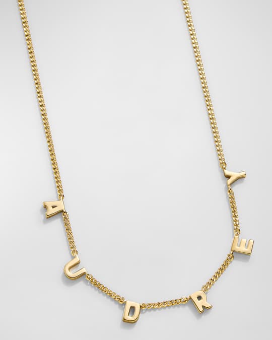 BaubleBar Mini 18K Gold-Plated Custom Spaced Letter Name Necklace ...