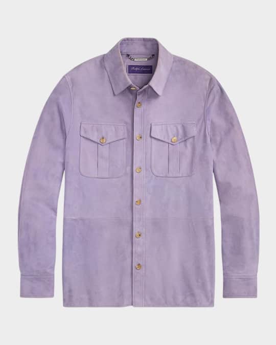 Ralph Lauren Purple Label Lavender Embroidered Oxford Cotton