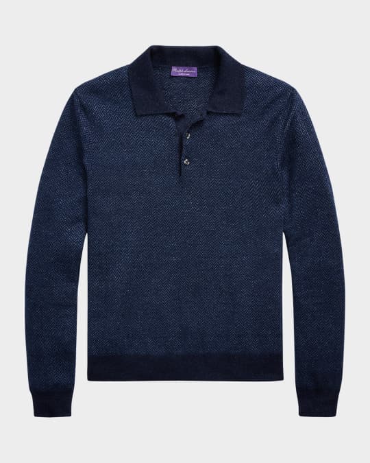 Ralph Lauren Purple Label Men's Cashmere-Linen Polo-Collar