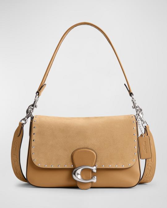 Coach Tabby Rivet Leather & Suede Shoulder Bag | Neiman Marcus