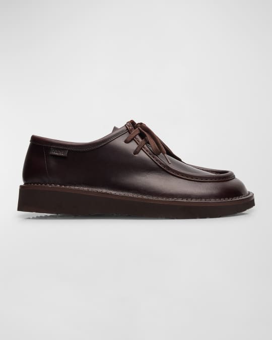 Loewe Men's Faro Moc-Toe Leather Derby Shoes | Neiman Marcus
