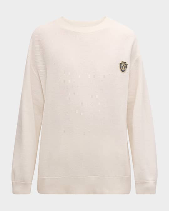 Solomeo Crest Cashmere Pique Knit Sweater