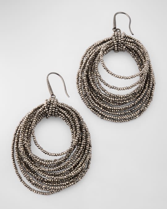 Brunello Cucinelli Multi Loop Beaded Earrings | Neiman Marcus