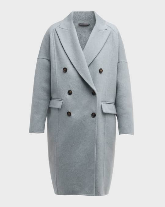 Brunello Cucinelli Cashmere Double-Breasted Overcoat