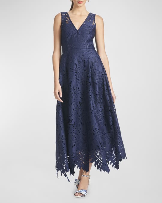 navy embroidered maxi dress Wild Grace Velvet Embroidered Maxi Dress in Navy main image 0