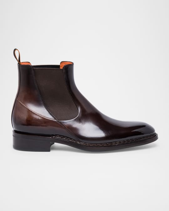 Santoni Men s Racy Leather Chelsea Boots Neiman Marcus