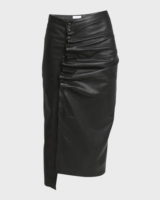 Jupe Lambskin Leather Midi Skirt 