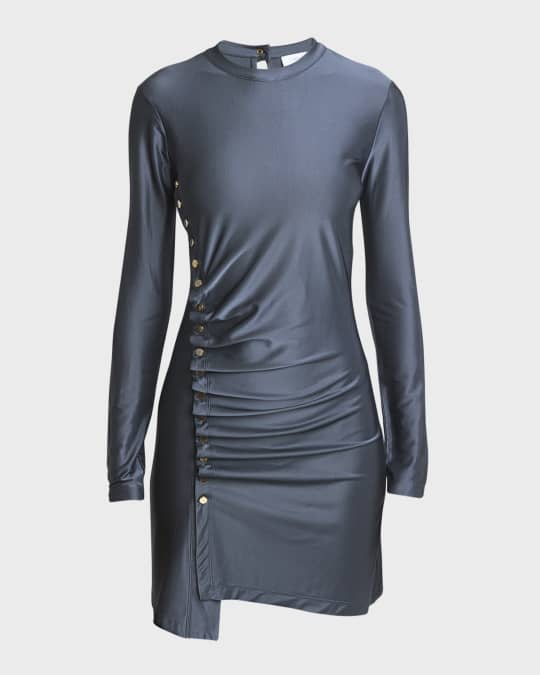 Asymmetric Jersey Mini Dress 