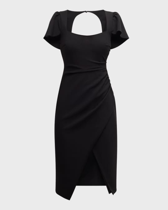black halo cut out dress Black Halo Meredith Cutout Bodycon Faux-Wrap Dress