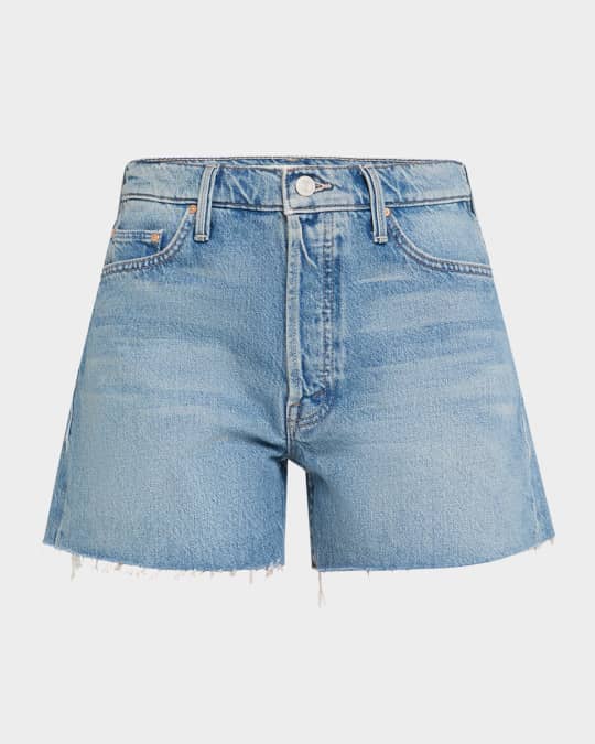 MOTHER The Skipper Short N #39 Long Fray Denim Shorts Neiman Marcus