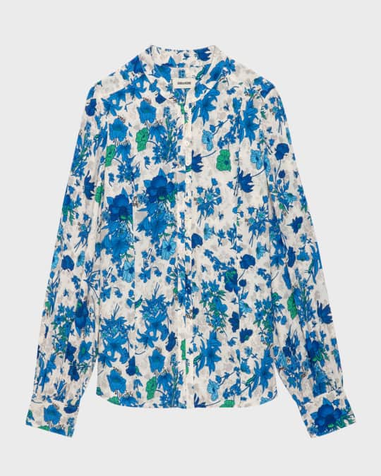 Zadig & Voltaire Garden Flowers Twina Crepe Blouse | Neiman Marcus