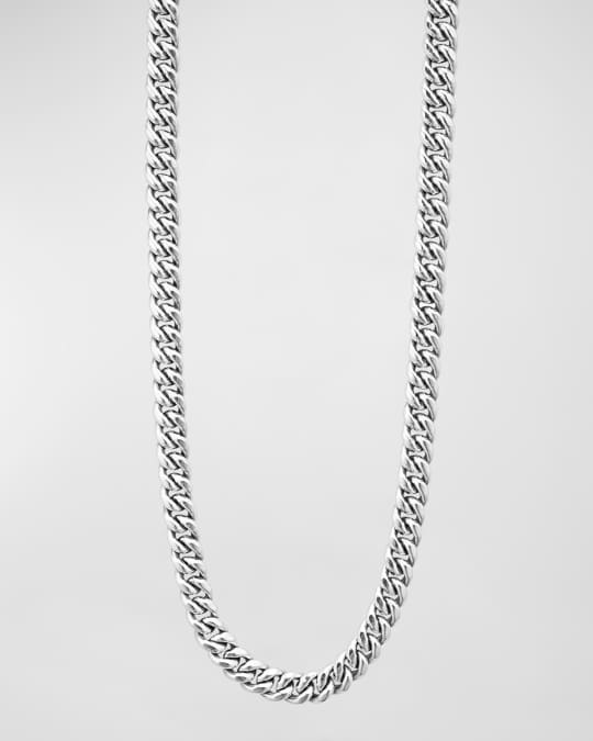 Men's Sterling Silver Anthem Curb Chain Necklace, 8mm, 22in
