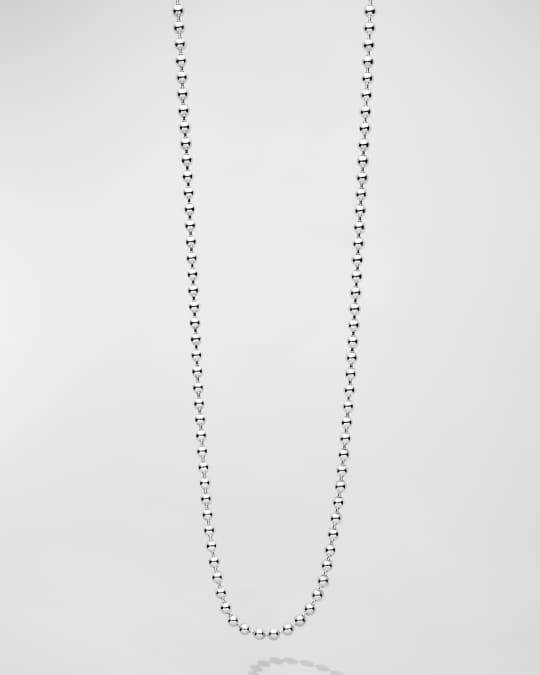LAGOS Men's Sterling Silver Logo-Link Ball Chain Necklace, 2.5mm, 22in ...