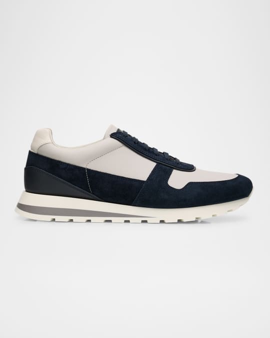 送料込】BRUNELLO CUCINELLI Olimpoレザー＆スエード スニーカー BRUNELLO CUCINELLI Olimpo Textured-Leather and Suede