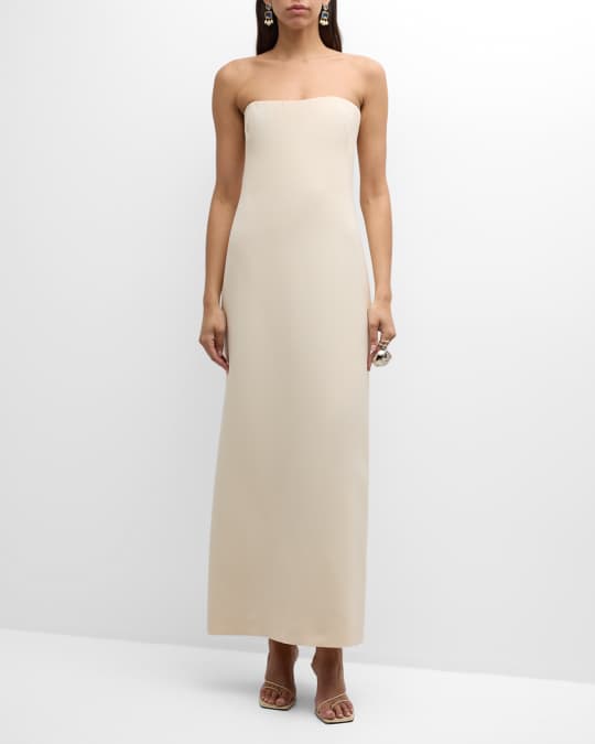 Gabriela Hearst Opus Strapless Wool Crepe Maxi Dress | Neiman Marcus