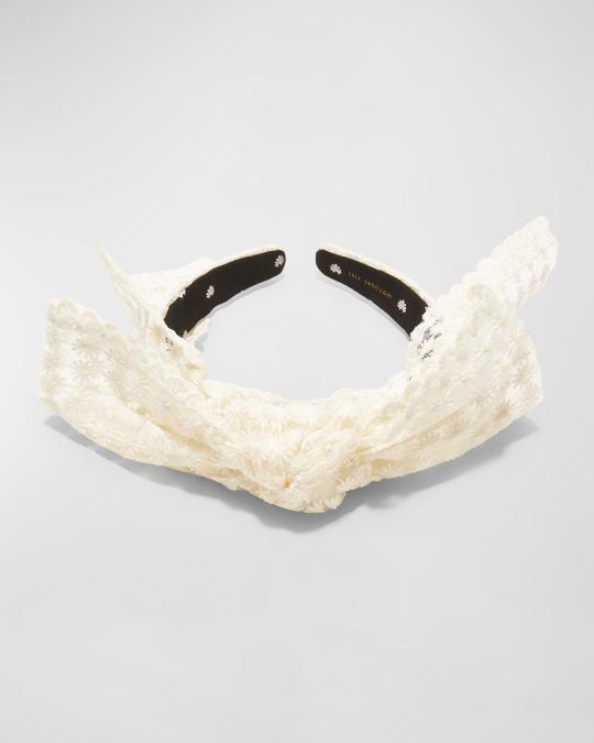 Lele Sadoughi Shirley Lace Bow Headband | Neiman Marcus display picture 3