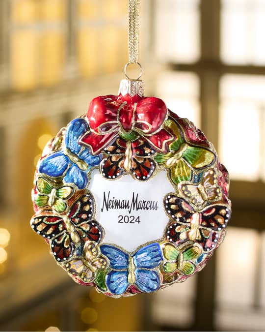 2024 christmas wreath① Joy To The World Collectibles Neiman Marcus 2024 Butterfly Wreath